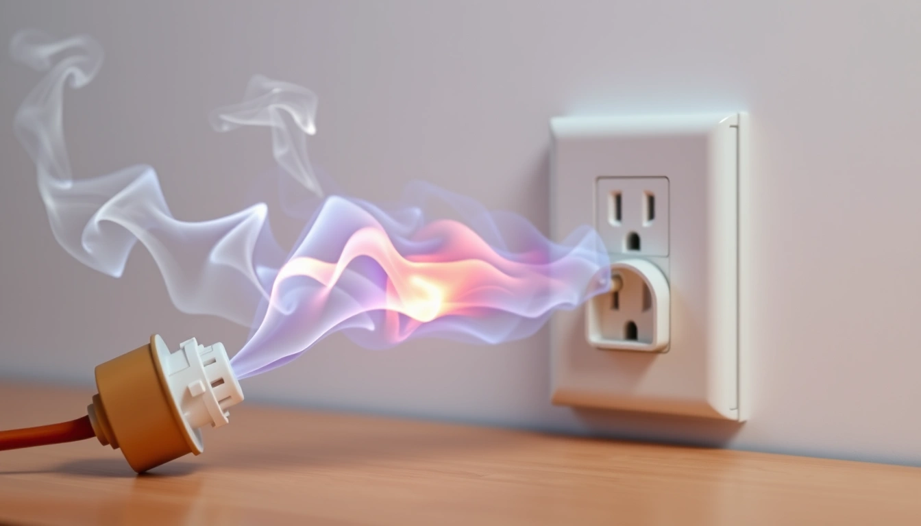 burning smell from outlet Enid